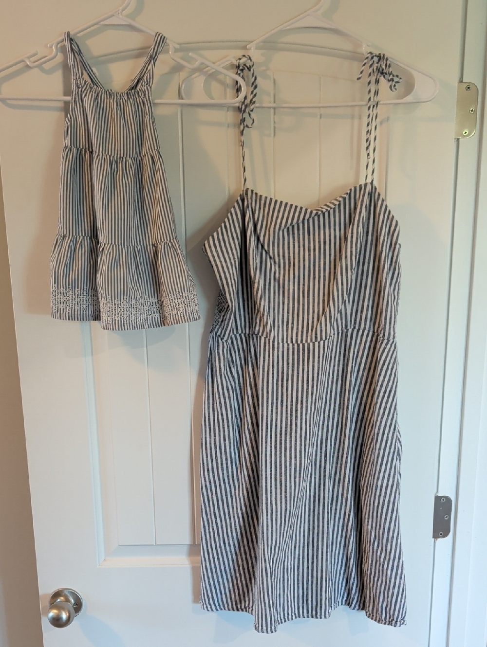 Old Navy Mom & Me Blue/White Dresses - Size Women's Tall Large & 18-24 Months